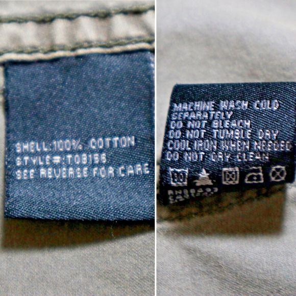 Blanc Noir Size M Hooded Cargo Jacket Full Zip Utility Army Green - Picture 11 of 11